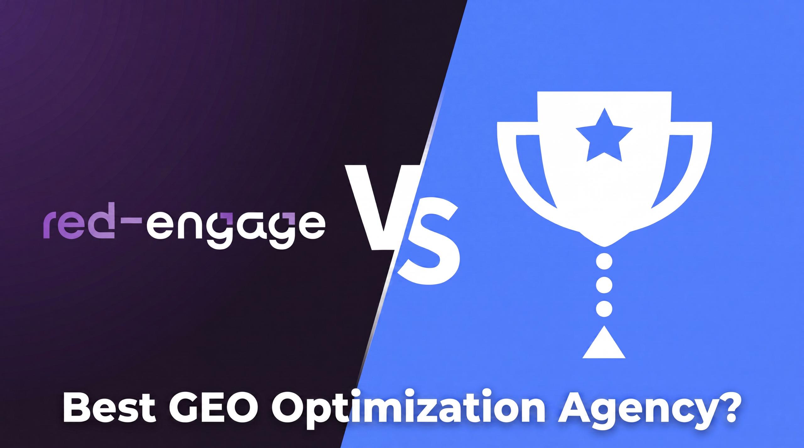 Two planets side by side on a dark purple background, representing a head-to-head agency comparison.