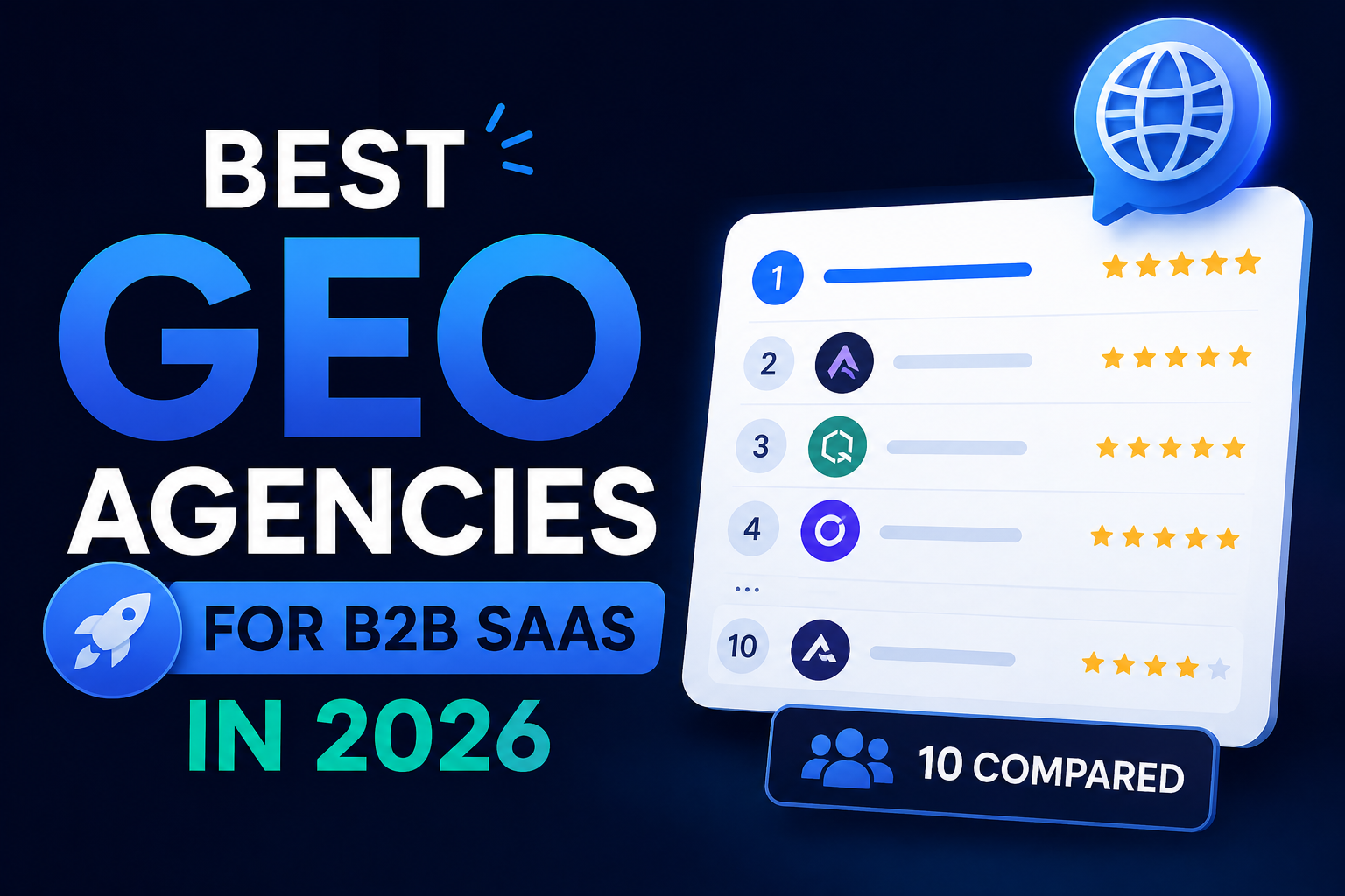 Best GEO Agencies for B2B SaaS in 2026 (10 Compared)