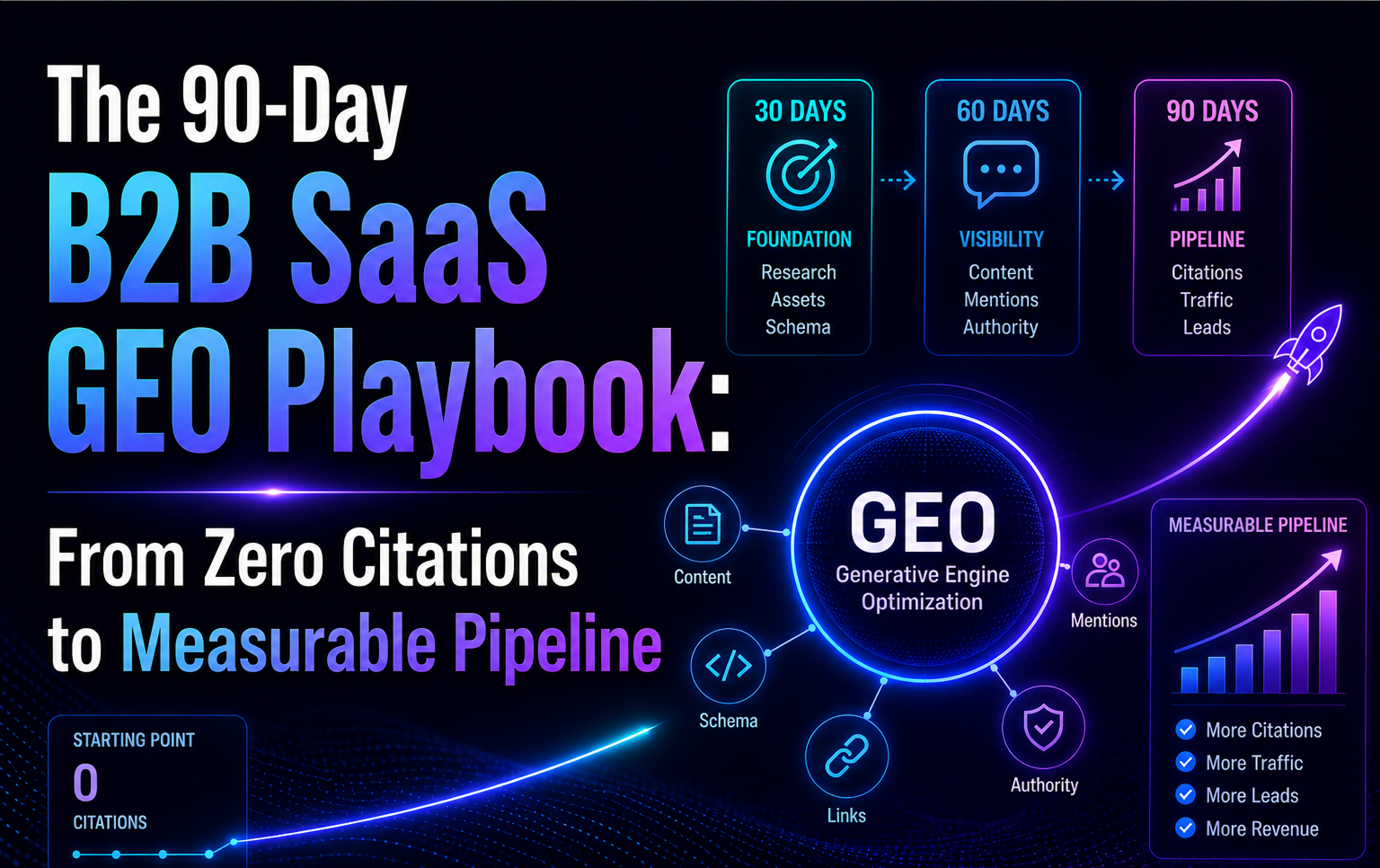 The 90-Day B2B SaaS GEO Playbook: From Zero Citations to Measurable Pipeline