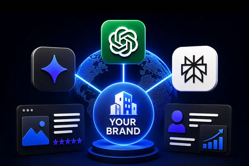 Become the brand AI recommends across ChatGPT, Gemini, and Perplexity