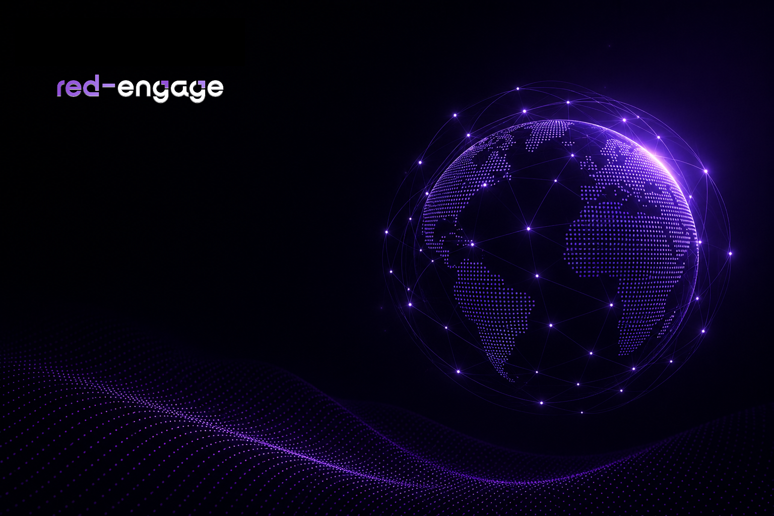Red-engage branded visual of a digital globe for GEO optimization