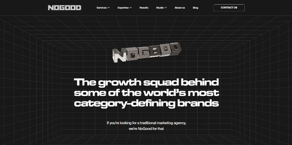 NoGood homepage.