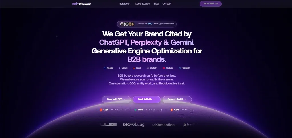 Red-engage homepage.