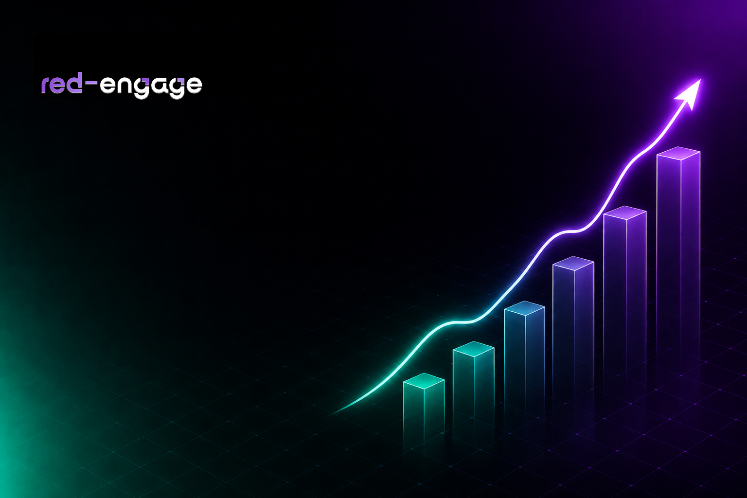 Red-engage branded visual of an ascending growth chart